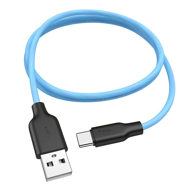 Кабель для зарядки телефона/ смартфона Hoco X21 USB-Type-C 3 A 1 м Блакитний/ Чорний (6931474711939)