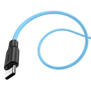 Кабель для зарядки телефона/ смартфона Hoco X21 USB-Type-C 3 A 1 м Блакитний/ Чорний (6931474711939), фото 3