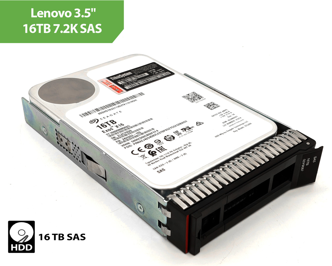 Жорсткий диск для серверів  Lenovo 3.5" 16TB 7.2K SAS 16Gb Hot Swap 512e HDD 4XB7A13911