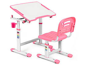 Дитяча парта, що росте, зі стільчиком Evo-kids Evo-07 комплект для дому рожевого кольору для дівчинки