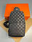 Сумка-слінг чоловіча Louis Vuitton чорна картата з подарунковою коробкою, фото 8