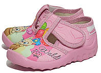 Дитячі тапочки для дівчини текстильні Валди Waldi Валді Даша Котик рожевий. Розміри 21-27