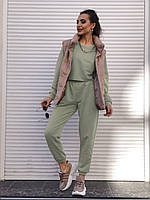 Костюм вільного крою оливковий