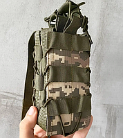 Штурмовой тактический военный армейский пластиковый открытый двойной подсумок под магазины АК MOLLE 8х15 см