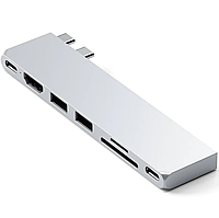 Хаб-адаптер Satechi Aluminum USB-C Pro Hub Slim Adapter, Silver (ST-HUCPHSS)