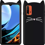 3D Чохол для Xiaomi Redmi 9T / Poco M3 Котик з вушками і вусиками, фото 2