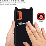3D Чохол для Xiaomi Redmi 9T / Poco M3 Котик з вушками і вусиками, фото 4