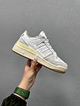 Жіночі кросівки кеди Adidas Forum Low 84 White Grey Beige весна-осінь повсякденні замш+шкіра. Живе фото, фото 6