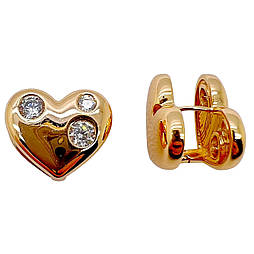 Гарні сережки xp. 15 мм. 18 к