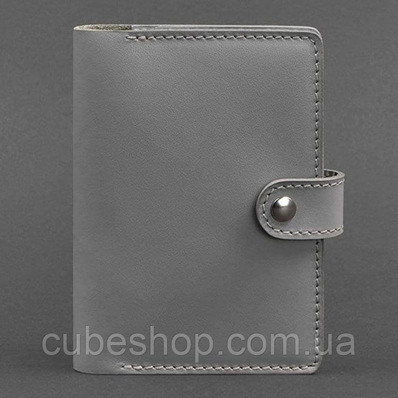 Обкладинка для паспорта з шкіри 3.0 (сіра)
