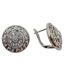 Сережки жіночі xp. 17 мм. Родий