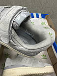 Жіночі кросівки кеди Adidas Forum Low 84 Grey Suede весна-осінь повсякденні замш. Живе фото, фото 6