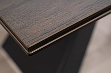 Стіл обідній розкладний SALVADORE CERAMIC коричневий ефект дерева 160-240x90x77 (кераміка+метал), фото 6
