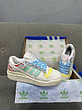 Жіночі кросівки кеди Adidas Forum Low 84 Multicolor весна-осінь повсякденні замш+шкіра. Живе фото, фото 2