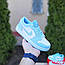 Жіночі кросівки Nike Air Jordan one low низькі Білі з блакитним, фото 5