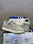 Жіночі кросівки кеди Adidas Forum Low 84 Green Suede весна-осінь повсякденні замш+шкіра. Живе фото, фото 4