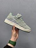 Жіночі кросівки кеди Adidas Forum Low 84 Green Suede весна-осінь повсякденні замш+шкіра. Живе фото, фото 2