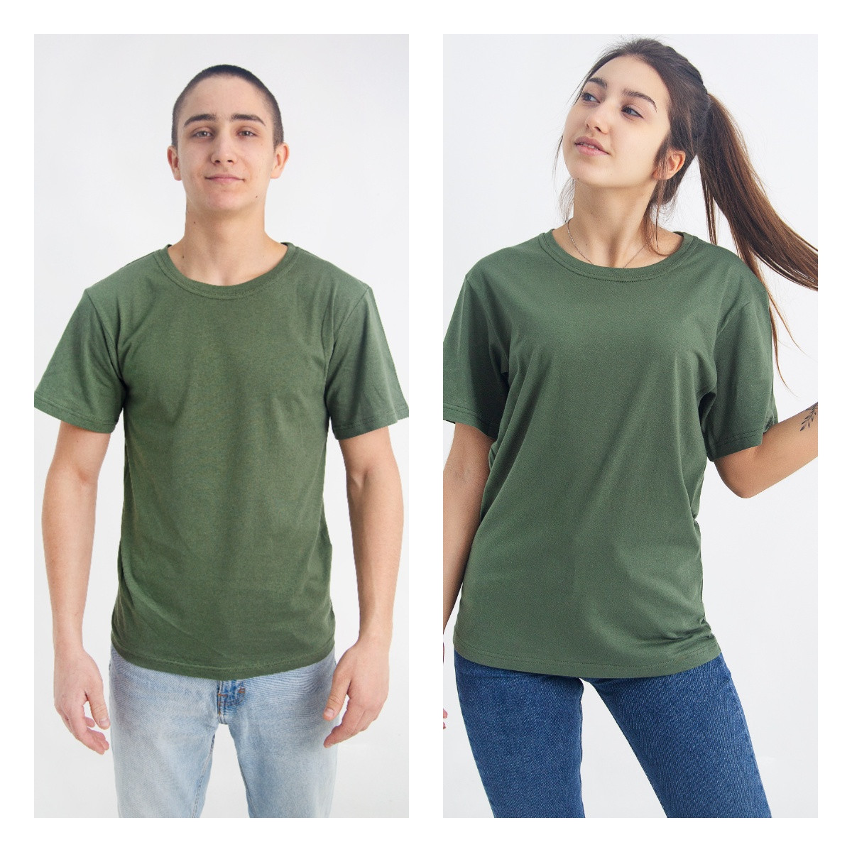 Чоловіча футболка хакі олива , бавовна 95% еластан 5%, футболка під форму чоловіча жіноча s m l xl xxl