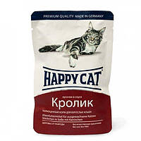 Корм влажный для кошек Happy Cat желе с кроликом пауч, 100г