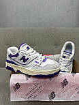 Жіночі кросівки New Balance 550 White Violet весна-осінь повсякденні. Живе фото. топ, фото 5