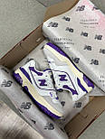 Жіночі кросівки New Balance 550 White Violet весна-осінь повсякденні. Живе фото. топ, фото 2
