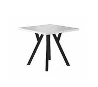 Стол обеденный раскладной MERLIN белый мат 90-240x90x76 (столешница ЛДСП, ноги металл)