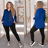 Жіночий весняний прогулянковий костюм великих розмірів у спортивному стилі (р.48-62). Арт-2279/42, фото 3