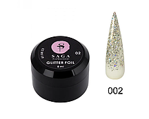 Глітерний гель Saga Professional Glitter Foil Gel 02, 8 мл