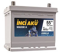 Аккумулятор Inci Aku 55Ah Maxima Gorilla 500A R+ (Азия) (низкий корпус)