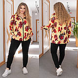 Жіночий гарний прогулянковий костюм великих розмірів із кольоровою кофтою (р.48-62). Арт-2278/42, фото 2