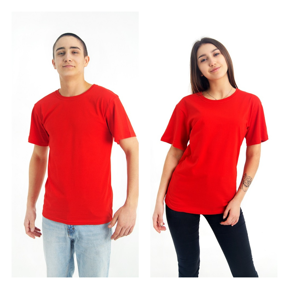 Чоловіча однотонна футболка червона, бавовна 100% , футболки базові однотонні чоловічі жіночі s m l xl xxl