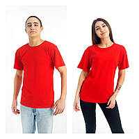Мужская однотонная футболка красного цвета хлопок 100% футболки однотонные мужские женские s m l xl xxl