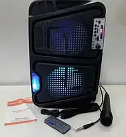 Система акустическая Bluetooth колонка чемодан KIMISO QS-6565 BT с проводным микрофонрм USB FM, Bluetooth