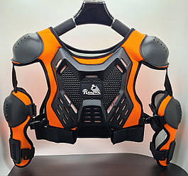 Моточерепа мотозахист дитячий чорно-помаранчевий