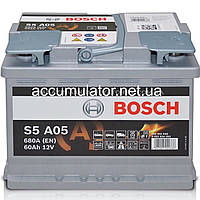 Аккумулятор автомобильный Bosch S5 A05 AGM Start-Stop 60/Ah