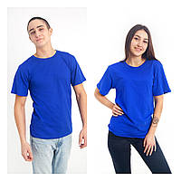 Чоловіча футболка синя, бавовна 100% щільність 160, футболки базові однотонні дорослі та дитячі