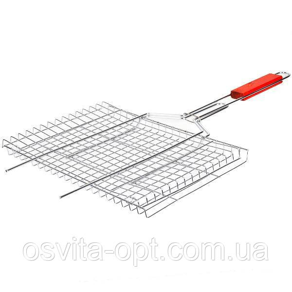 Решітка для мангала середня 36*25*2см, ручка 35см X1-225