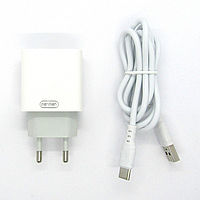 Сетевое зарядное устройство Denmen DC07T QC3.0 18W 1USB 3.6A + кабель Type-C 1 м Белый