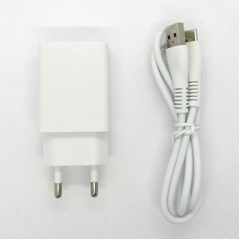 Зарядний пристрій WUW T52 1USB 2.4A + кабель Type-C 1 м Білий