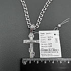 Тонкий чоловічий срібний комплект Бісмарк з чорнінням: ланцюжок 5 мм + хрестик (23 г, 925 проба), фото 9