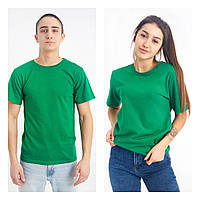 Мужская зелёная футболка хлопок, однотонные зелёные футболки женские мужские s m l xl xxl