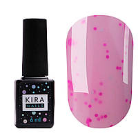 Гель-лак Kira Nails Yoghurt Boom! №009 (клубника со сливками и неоновыми блестками, йогурт), 6 мл