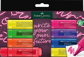 Набір маркерів текстових Faber-Castell TL 46 Neon: 8 штук (6+2 жовтих) в картонній коробці, 254601