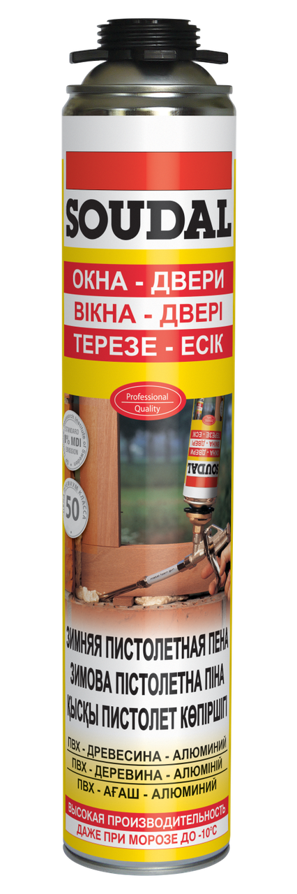 Soudal Gunfoam Winter - зимова пістолетна монтажна піна, 750 мл