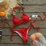 Жіночий роздільний купальник на зав'язках – класичний купальник з ліфом і плавками, ідеальний для пляжу, фото 8