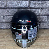 Мотошолом напівлицьовик чорний матовий із дзеркальним візором S-M для скутера, мотоцикла, фото 3