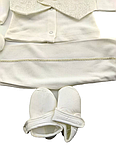 Подарунковий набір костюм 0 до 4 місяців Туреччина для новонароджених набір на виписку білий (НПК89), фото 3
