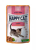 Корм влажный для котят Happy Cat Kitten & Junior в cоусе с уткой, 85г