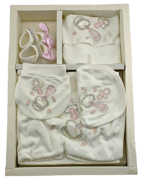 Подарунковий набір костюм 0 до 4 місяців Туреччина для новонароджених набір на виписку білий (НПК43)
