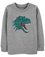 Детский флисовый пуловер с динозавром Carters на мальчика 6 лет (114-121 рост)